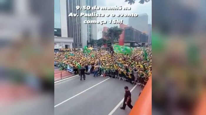 Apoiadores começam a lotar Av. Paulista em ato pró-Bolsonaro (vídeo)