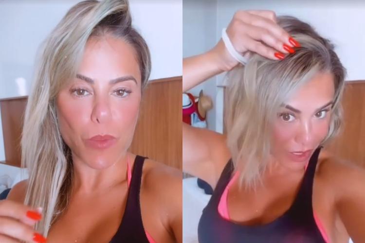 Poliana Rocha mostrando o cabelo (Reprodução: Instagram)