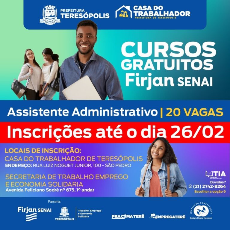 Teresópolis abre inscrições para curso gratuito de agente administrativo