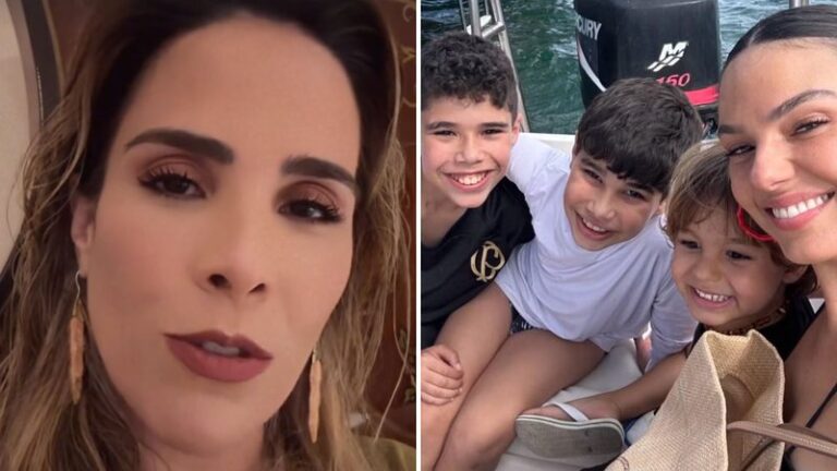 Filhos de Wanessa passearam com Isis Valverde enquanto a mãe está doente