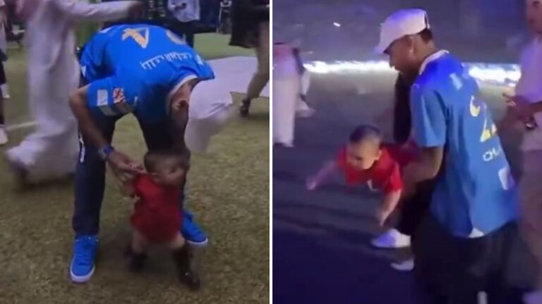 Neymar é flagrado brincando com a filha em campo após Campeonato Saudita: "Paizão"