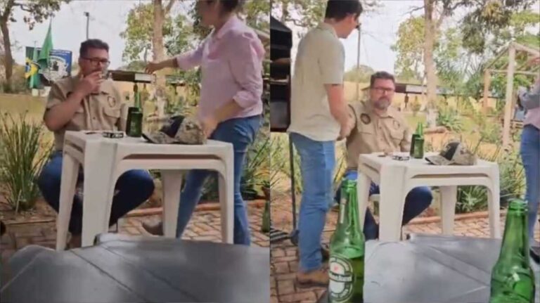 Ao lado de cervejinha e som de tiro, Pollon se vê traído e inicia 'rebelião' no PL (vídeo)