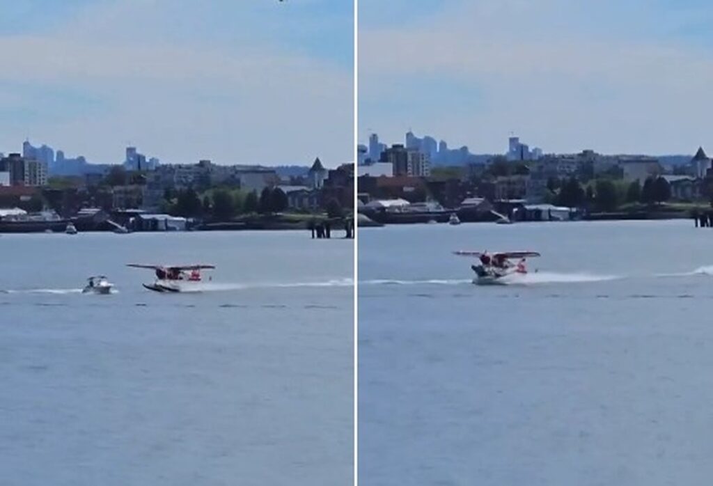 Hidroavião colide com barco na costa de Vancouver