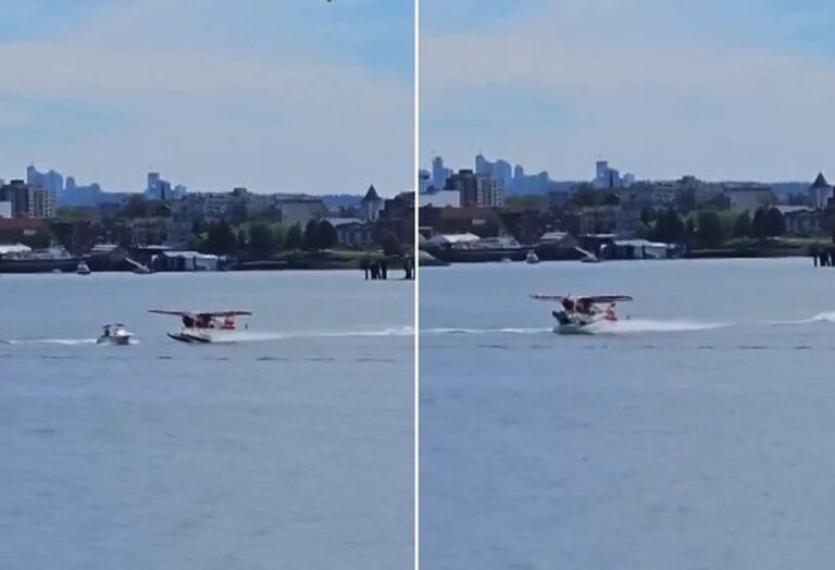 Hidroavião colide com barco na costa de Vancouver