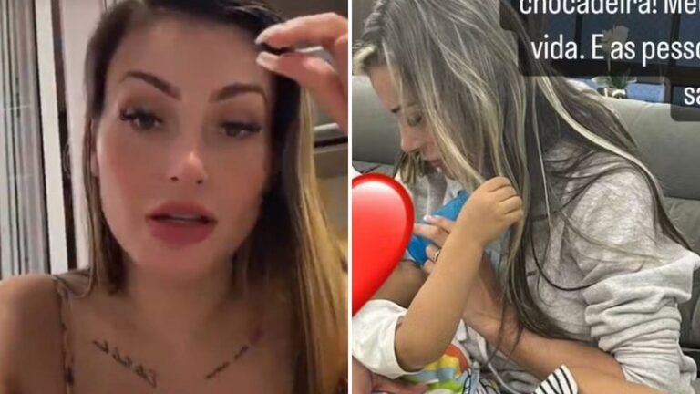 Lutando pela guarda, Andressa Urach se emociona ao rever o filho: "Até o fim"