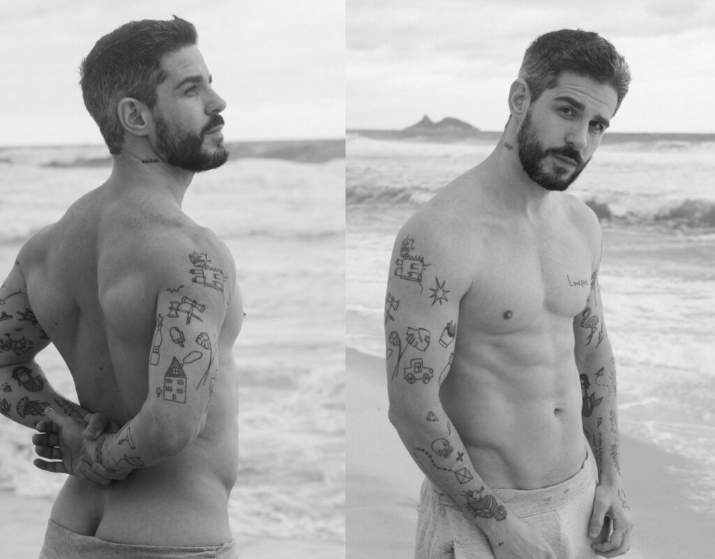 Pedro Neschling faz ensaio sensual na praia e mostra até 'cofrinho': 'Passei um pouco de frio'