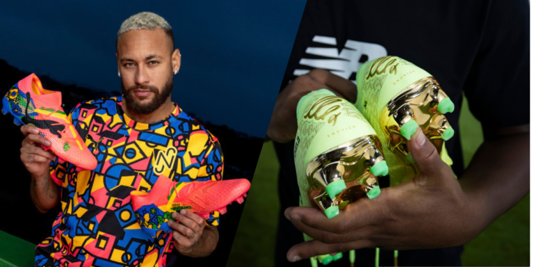 Puma e New Balance aproveitam fim de temporada europeia para lançar chuteiras de Endrick e Neymar