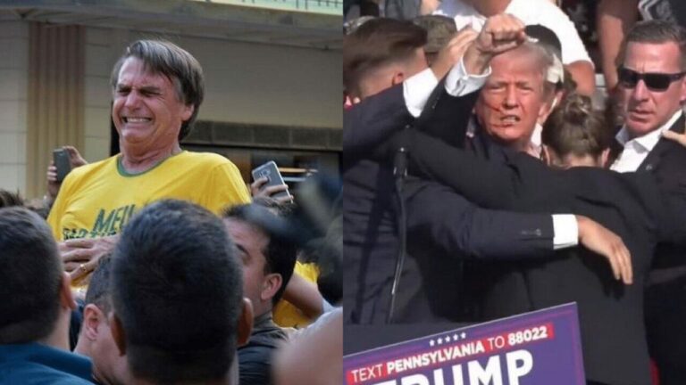 Bolsonaristas acusam esquerda por ataque a Trump e lembram facada em Bolsonaro em 2018