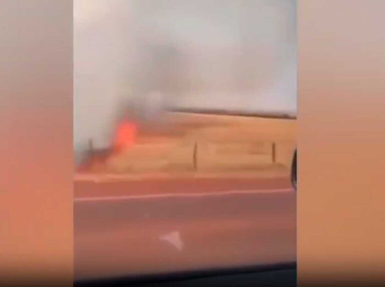 Fogo devasta fazenda e põe motoristas em risco em rodovia perto de Sidrolândia (vídeo)