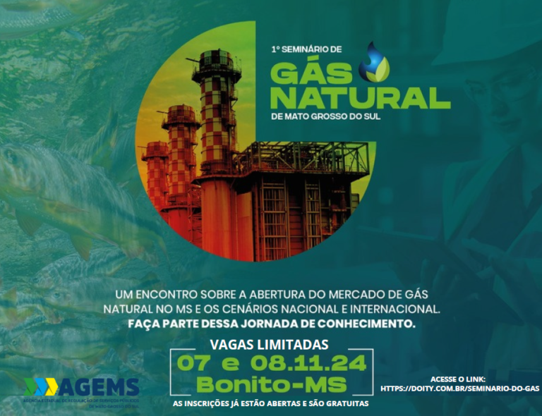 Inscrições estão abertas para 1º Seminário de Gás Natural de MS, promovido pela AGEMS