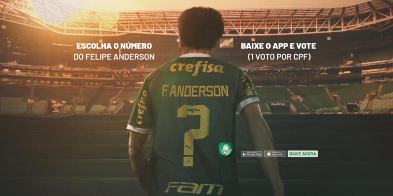 Palmeiras promove votação para escolha do número que será usado por Felipe Anderson