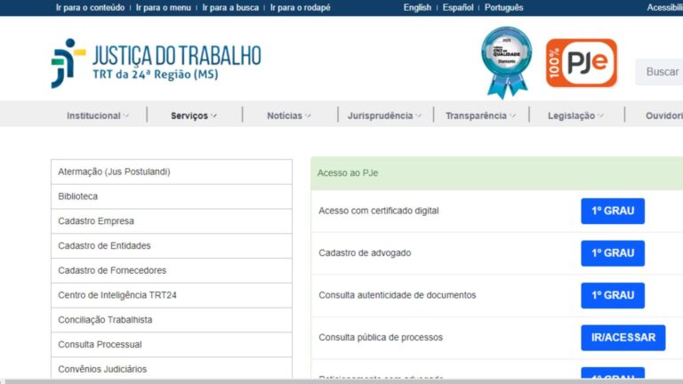 Sistema de processos do TRT da 24ª região ficará indisponível no próximo sábado