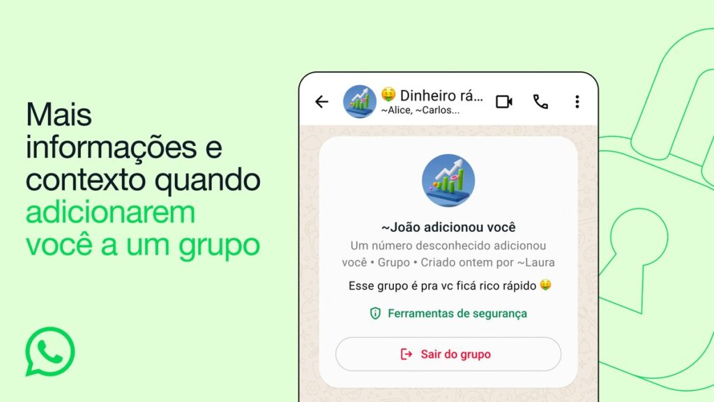 WhatsApp lança recurso para dar mais informações sobre grupos para usuários adicionados por desconhecidos. Entenda