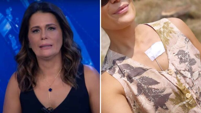 Adriana Araújo surge com fio no peito após passar mal ao vivo: "O que é isso?"