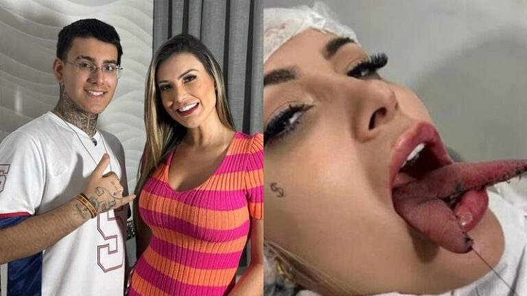 Andressa Urach é defendida pelo filho após dividir a língua: "Sempre foi criticada"