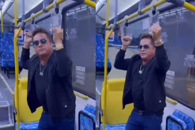 Leonardo pega ‘carona’ em ônibus coletivo e público reage: ‘Queria estar aí’