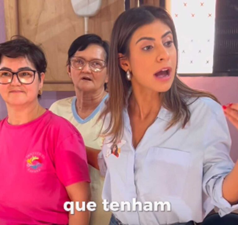 Camila visita entidade que atende mulheres e conversa com jornalistas em Campo Grande