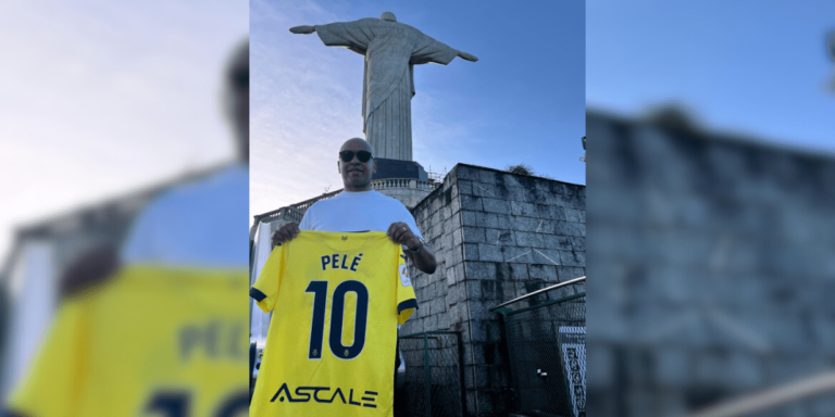 Cristo Redentor “veste” camisa do Villarreal para exaltar colaboração entre clube e Pelé Academia