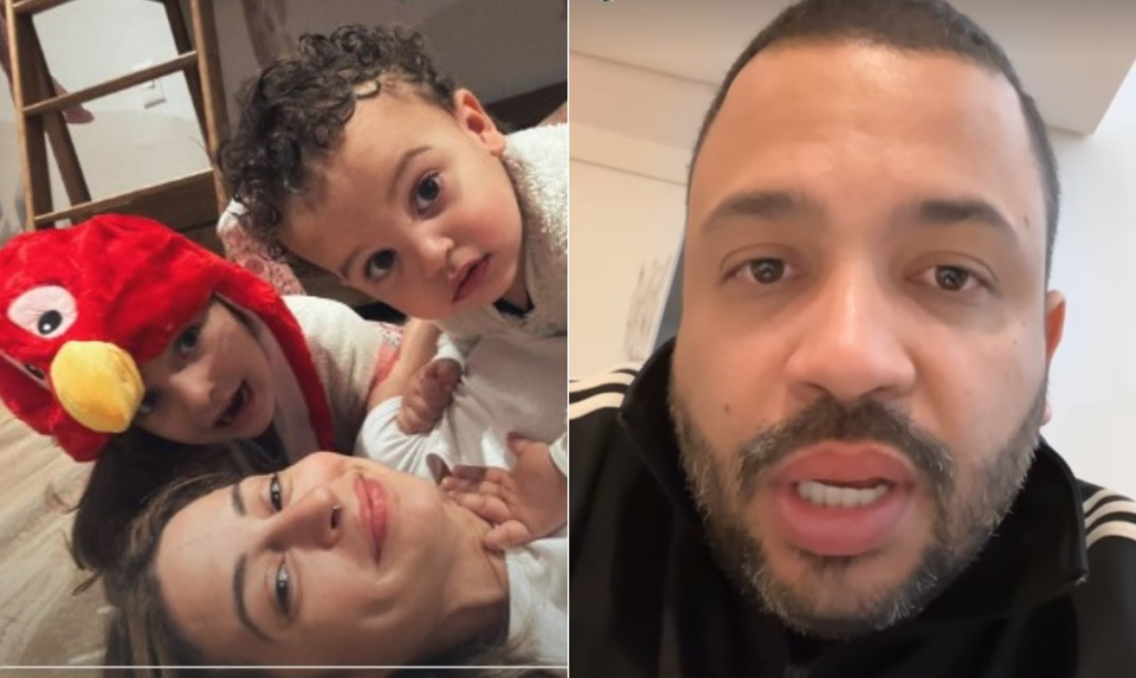 Ex-mulher de Projota reencontra os filhos após assalto na casa do cantor: 'Ficaram fechados no quartinho deles'