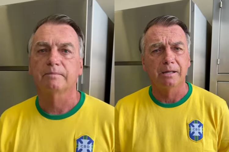 Jair Bolsonaro antes de ser hospitalizado convocando os eleitores para o ato na Paulista (Reprodução: Instagram)