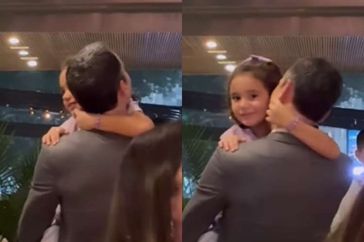 Ticiane Pinheiro compartilha encontro especial de Cesar Tralli com a filha, Manu: “Matando as saudades”