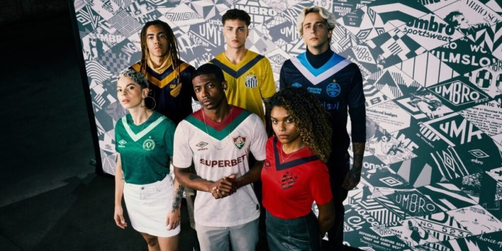 Umbro homenageia o próprio centenário no novo terceiro uniforme dos clubes patrocinados no Brasil