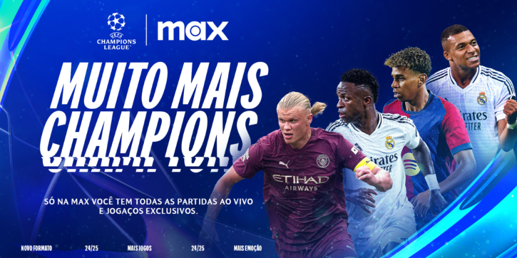 Warner lança campanha “Muito mais Champions” para transmissões de torneio na Max