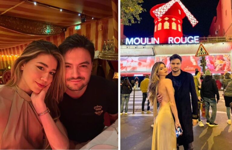 Em Paris, Felipe Neto comemora 1 ano de namoro e se declara à amada: 'A mulher que parou o Moulin Rouge'