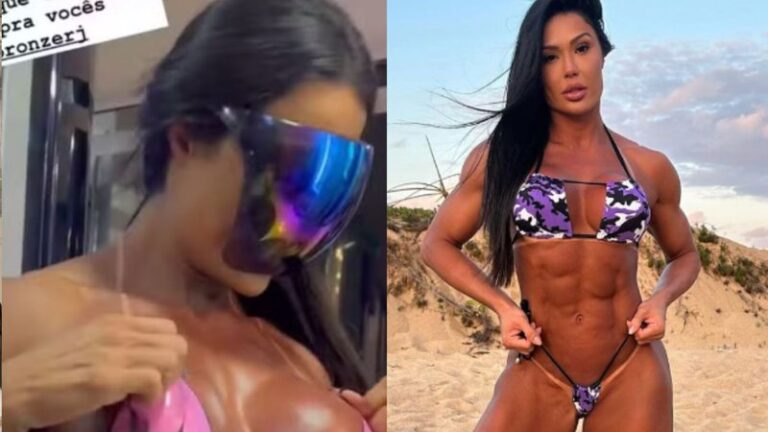 Gracyanne Barbosa mostra bronzeado e deixa escapar tatto íntima: 'Belo'