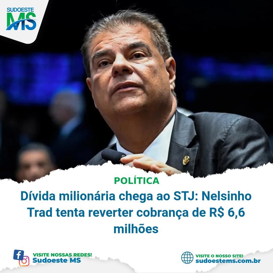 O senador Nelsinho Trad (PSD) recorreu ao Superior Tribunal de Justiça (STJ) na tentativa de reverter decisões da Justiça de Mato Grosso do Sul que o obrigam a quitar uma dívida de aproximadamente R$ 6,6 milhões com a empresa VCA Produções, responsável por serviços prestados durante sua campanha ao Governo do Estado em 2014.

A cobrança tem origem em uma nota promissória no valor de R$ 1,25 milhão, assinada após a conclusão dos trabalhos da produtora. Segundo os autos, a empresa tenta receber o crédito desde o fim da disputa eleitoral daquele ano, quando Nelsinho terminou a eleição em terceiro lugar. Com a incidência de juros e atualização monetária, o débito alcançou cerca de R$ 6,6 milhões.

A 5ª Câmara Cível do Tribunal de Justiça de Mato Grosso do Sul (TJMS) manteve, por unanimidade, a decisão da 2ª Vara de Execução de Títulos Extrajudiciais que determinou o pagamento da dívida. Posteriormente, a Vice-Presidência do TJMS negou seguimento ao recurso especial apresentado pela defesa do senador.