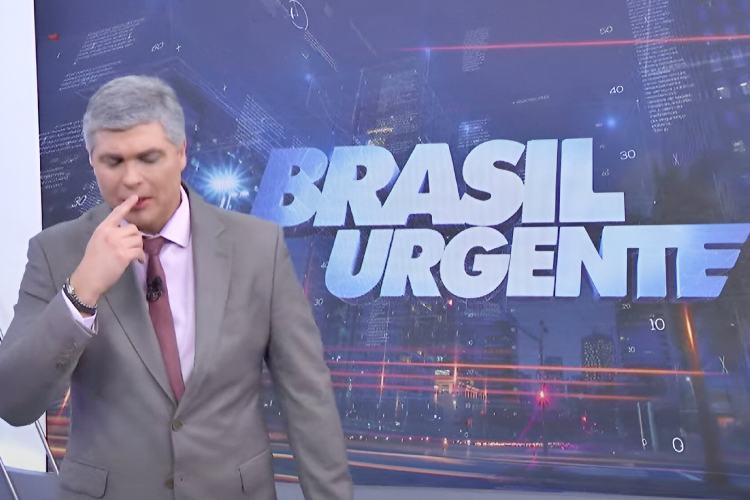 Joel Datena apresentando o Brasil Urgente desta data (Reprodução: Band TV)