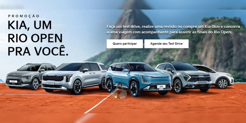 Kia Brasil ativa patrocínio ao Rio Open 2025 com ação promocional