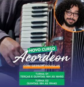 Sectur oferece curso gratuito de acordeon com o músico Gerson Douglas