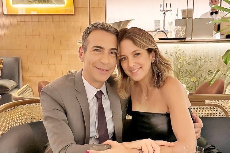 César Tralli e Ticiane Pinheiro no restaurante em SP (Reprodução: Instagram)