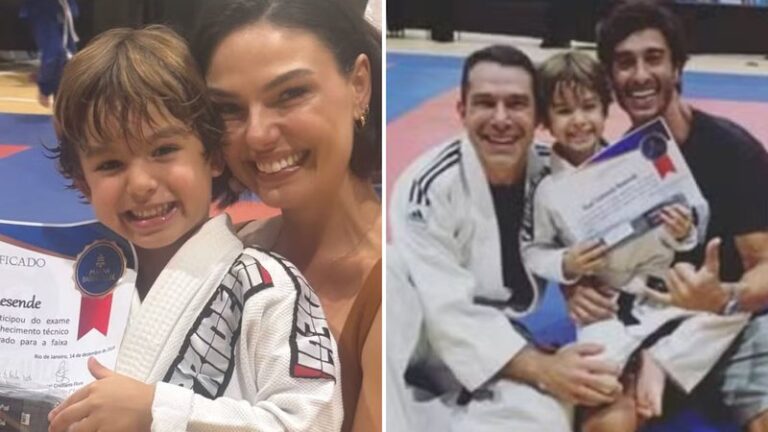 Isis Valverde reúne ex-marido e atual no campeonato do filho: 'Confie no processo'