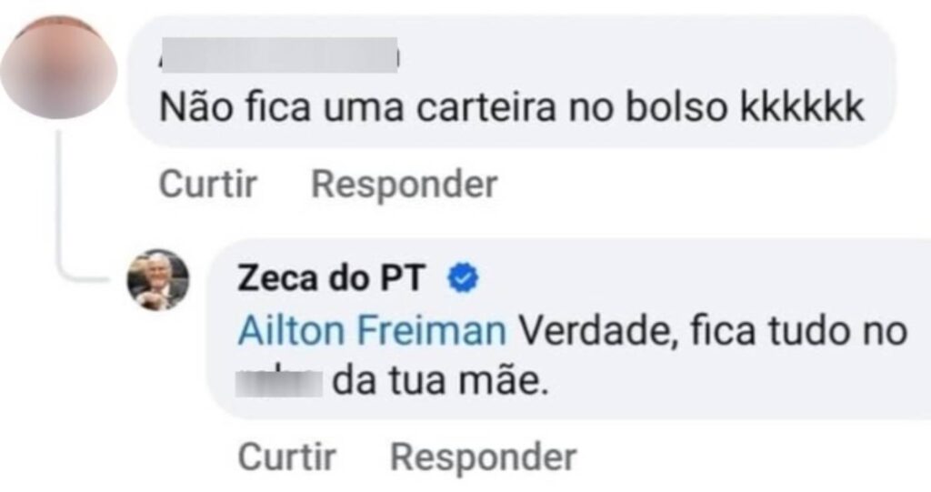 Deputado Zeca do PT responde ataque com ofensa no Facebook