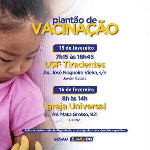 SESAU realiza plantão de vacinação em dois pontos neste fim de semana