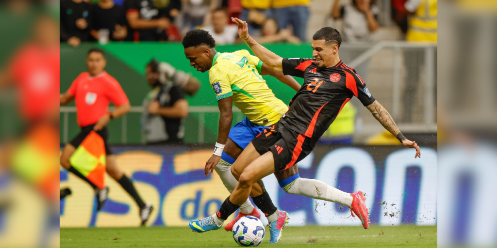 Vini Jr. passa por rival na vitória do Brasil sobre a Colômbia - Rafael Ribeiro/CBF