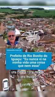 O prefeito de Rio Bonito do Iguaçu, Sezar Augusto Bovino, descreveu em entrevista à Rádio Super Gaúcha, na manhã deste sábado (8), o cenário de devastação provocado pelo tornado que atingiu o município na véspera. Segundo ele, cerca de 80% da área urbana foi danificada, e há pelo menos cinco mortes confirmadas, além de centenas de feridos. 

A cidade de 14 mil habitantes tem a economia baseada na produção agrícola. “Eu nunca vi na minha vida uma coisa que nem essa. Assisti em filme, uma cidade totalmente destruída, não tem uma casa para dizer que vai arojar uma fatura. É uma destruição total”, afirmou o prefeito. Bovino contou que o fenômeno atingiu a cidade por volta das 18 horas desta sexta-feira (7). 

“Ainda com toda a tragédia, graças a Deus, que foi nesse horário, porque nós tínhamos colégio com mais de 800 alunos, tínhamos creche, e graças a Deus o comércio já tinha todo mundo chegado pela casa. Ainda bem que aconteceu nesse horário, senão a fatalidade ia ser muito mais”, relatou. 

Segundo o prefeito, os ventos extremamente fortes duraram apenas alguns segundos, mas foram suficientes para destruir praticamente toda a cidade. 

📸 Imagens: Alex Rafael Silvério / Olho Vivo Paraná Via @portalnossodia
